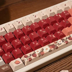 Deer Island Forest Theme Keycap Cherry PBT Sublimation Red White Mechanical Keyboard Caps Rabbit Squirrel Cute Animals Keycaps