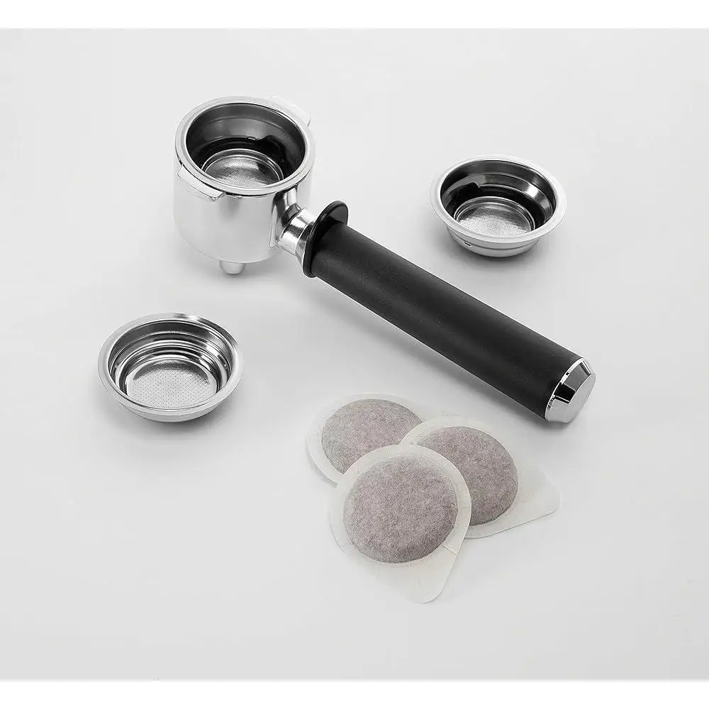 Универсальная кофеварка, эспрессо-машина, двойная система нагрева, 15 бар, регулируемое давление, вспениватель молока, программируемый таймер, пролитие