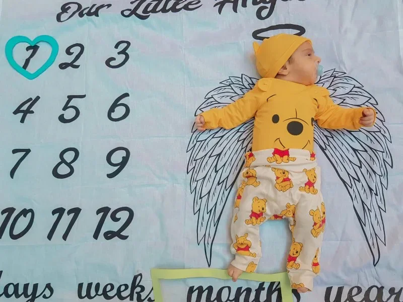 Baby Photography Blanket Props Baby Milestone Blanket Receving Background Baby Monthly Blanket for Shooting Photo