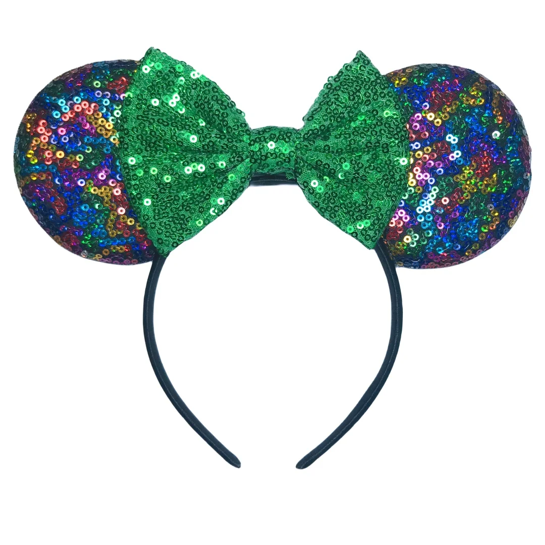 9.5 CM Dark Color Mixed Mouse Ears Headband Sequins 5