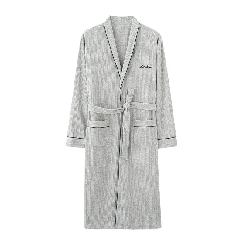 Spring Autumn Plaid Bathrobe Men Sleep Top Kimono Robes for Male Full Pure Cotton Long Bath Robe Bride Robe Dressing Gown M-4Xl