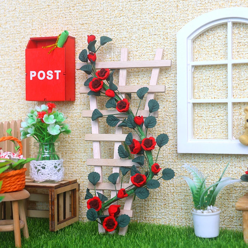 1 قطعة دمية مصغرة النباتات زهرة حامل النباتات والزهور الكرمة نموذج 1:12 محاكاة صغيرة بيت الدمية ديكور ملحقات لعبة
