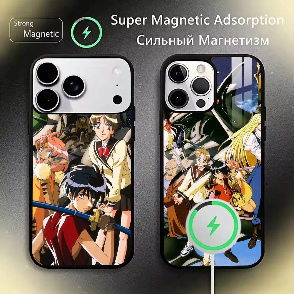 Funda para Teléfono Mecha T-The V-Vision of Escaflowne para iPhone 17, 16, 15, 14, 13, 12, 11 Plus, Pro, Max, Compatible con Carga Inalámbrica Magnética