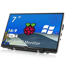 7 Inch Portable Monitor LCD 800*480 HD Small Monitor Gaming Extended Screen Laptop Second Screen Display for PC Raspberry Pi 3 4