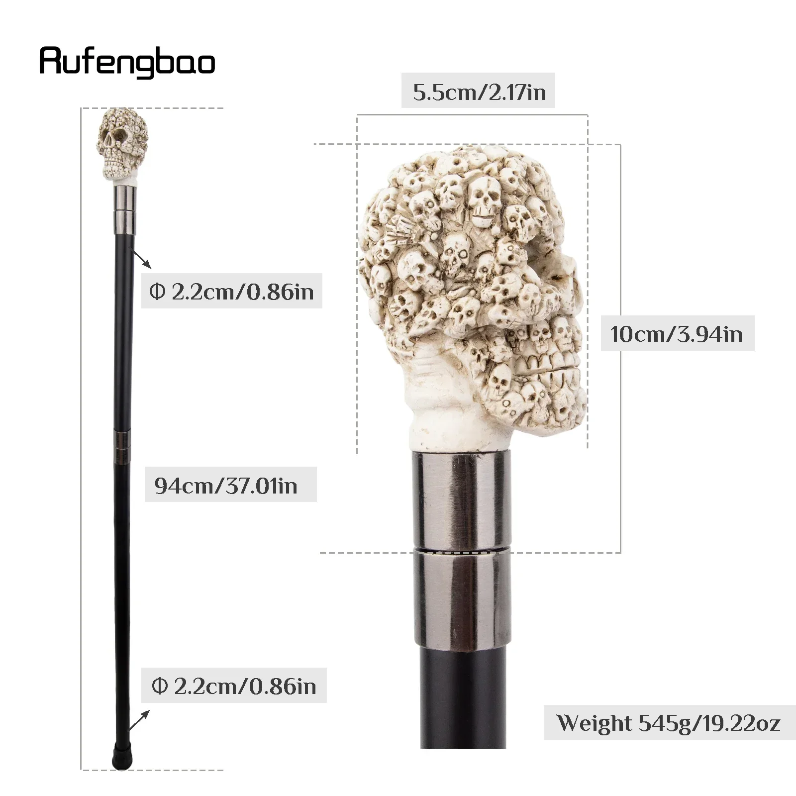 الأصفر جمجمة من الراتنج رئيس عصا للمشي موضة ديكور الصلب عصا شهم أنيقة تأثيري قصب مقبض كروسيير 94 سنتيمتر