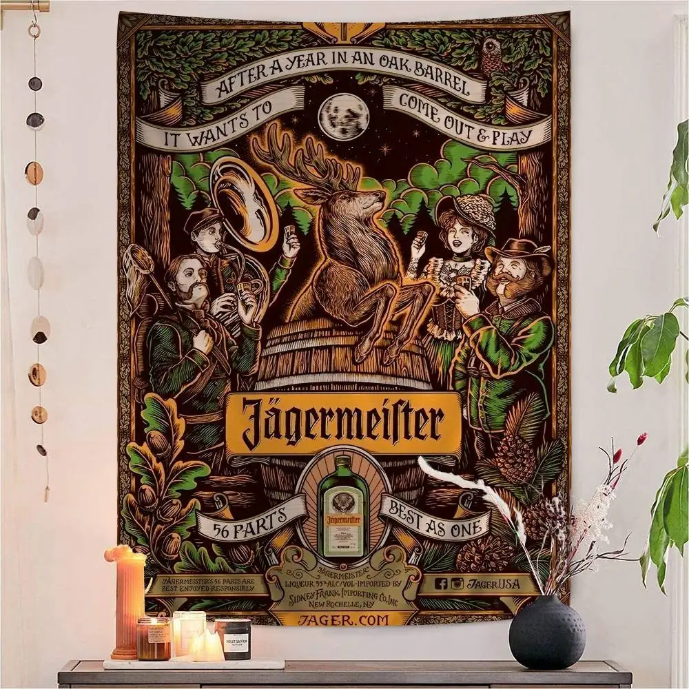 J-Jagermeister أنيمي أنيمي نسيج معلق التارو الهبي جدار السجاد النوم ديكور المنزل #5