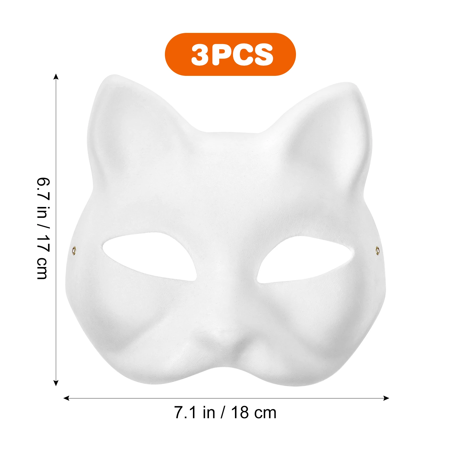 

3pcs Blank Hand Drawn Mask DIY Paintable Cat Face White Party Masquerade Halloween Cosplay Prom Wedding Fashion Show Costume