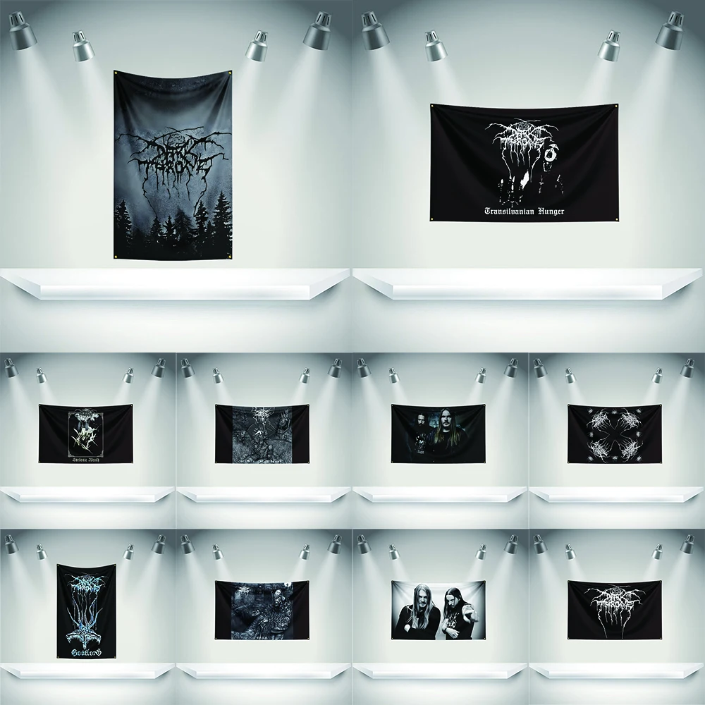 D-Darkthrones Flag Rock Music Band Banner   HD Printing Tapestry Exhibition, Music Band Fans, Garage Decor