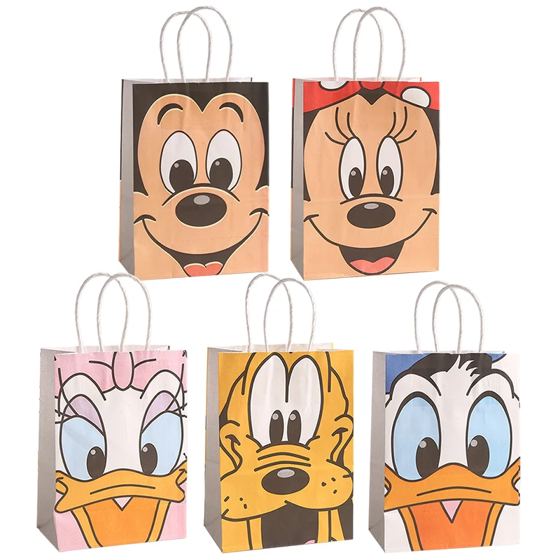 5/10pcs Minnie Mickey Mouse Big Face Candy Bags for Birthday Party Gift Box Package Girls Boys Birthday Party Favors Baby Shower