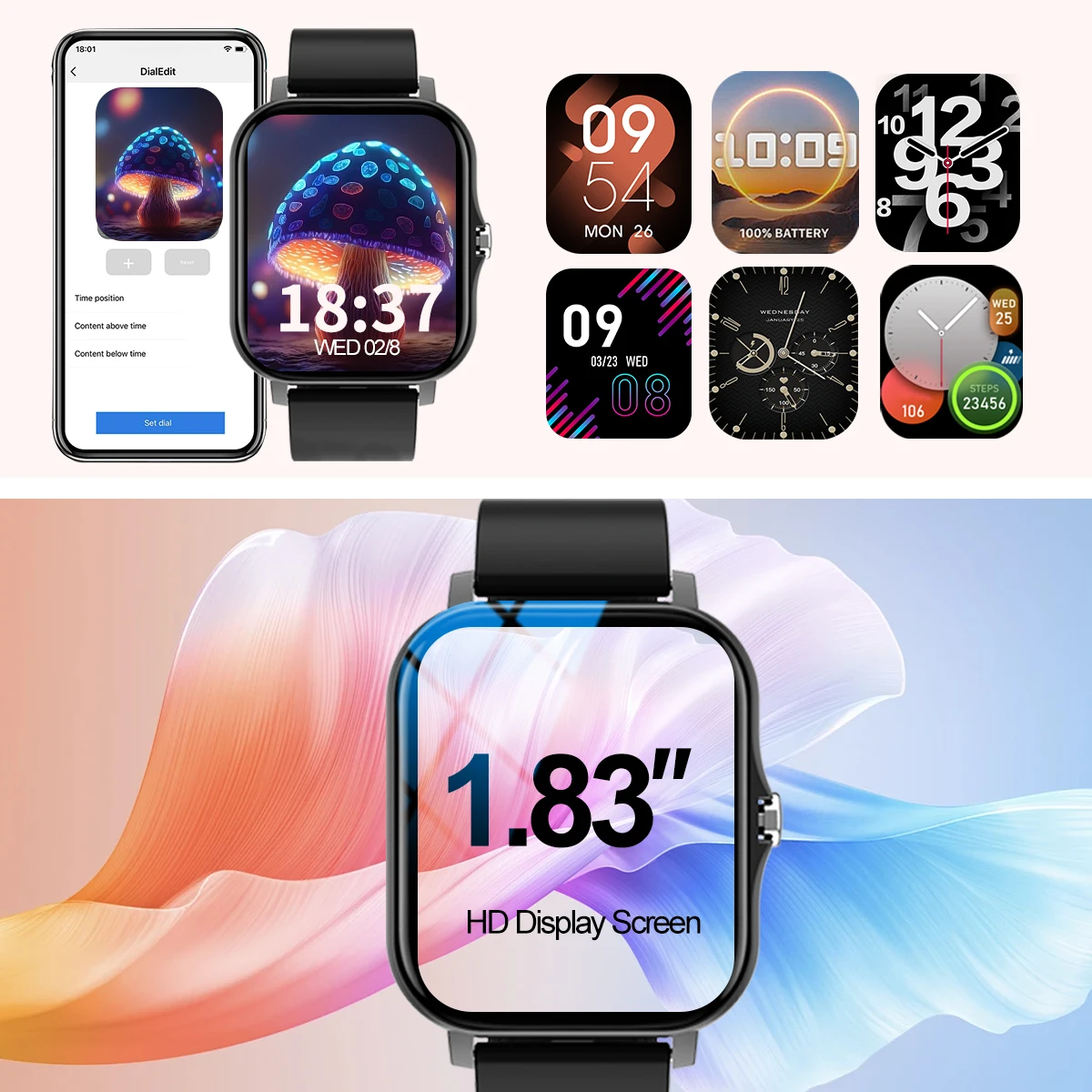 Reloj inteligente, llamada, recordatorio de mensajes, compatible con teléfono móvil iPhone/android, reloj deportivo inteligente adecuado para hombres y mujeres