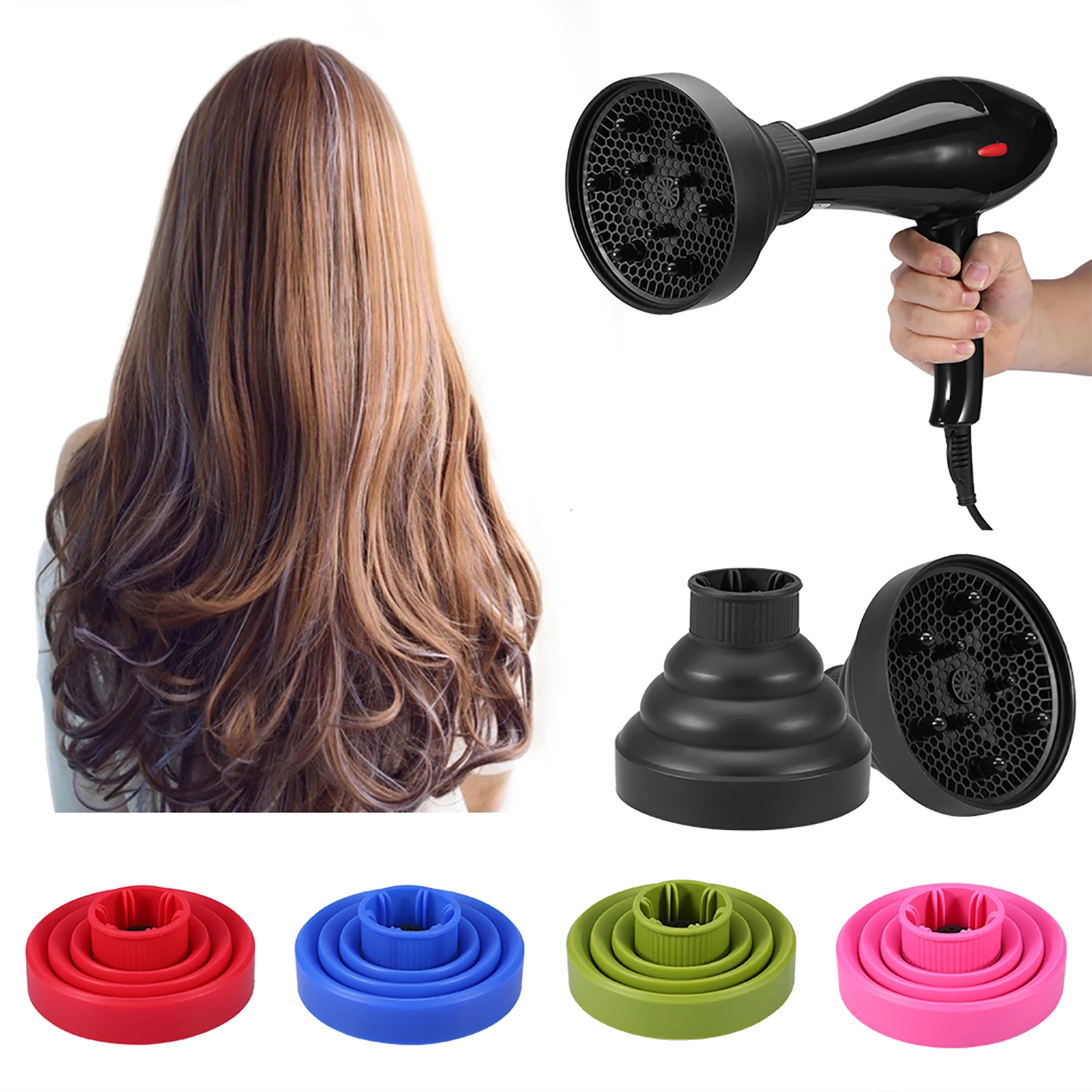 Hair Dryer Cover 5Colors Foldable Folding Hairdryer Hair Blower Diffuser Cover Styling Hairdressing Tool Hairdryer Diffuser