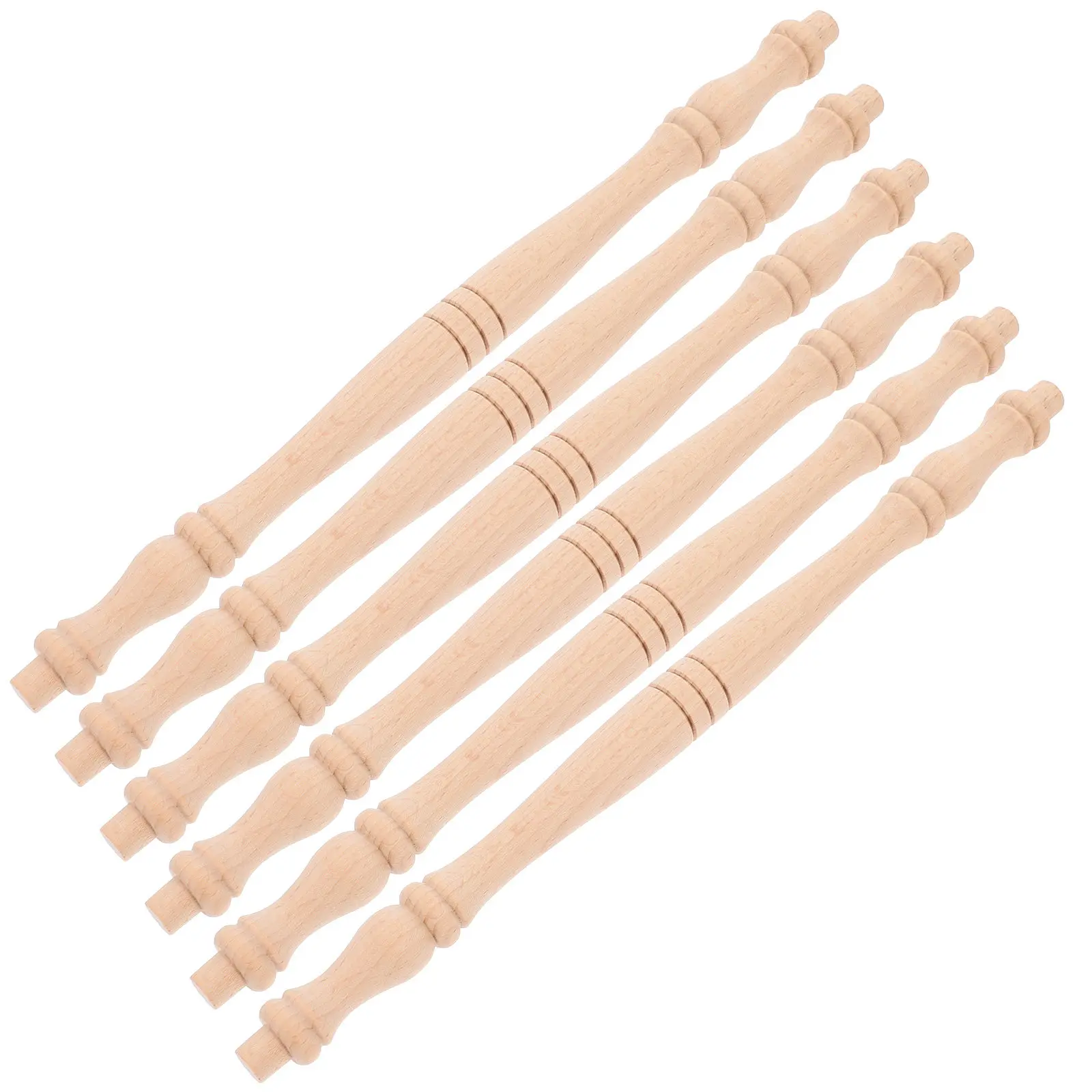 

6 шт. необработанных деревянных шпинделей для декоративной мебели, балясин, поделок своими руками, перил, ножек для столов, принадлежности для деревообработки