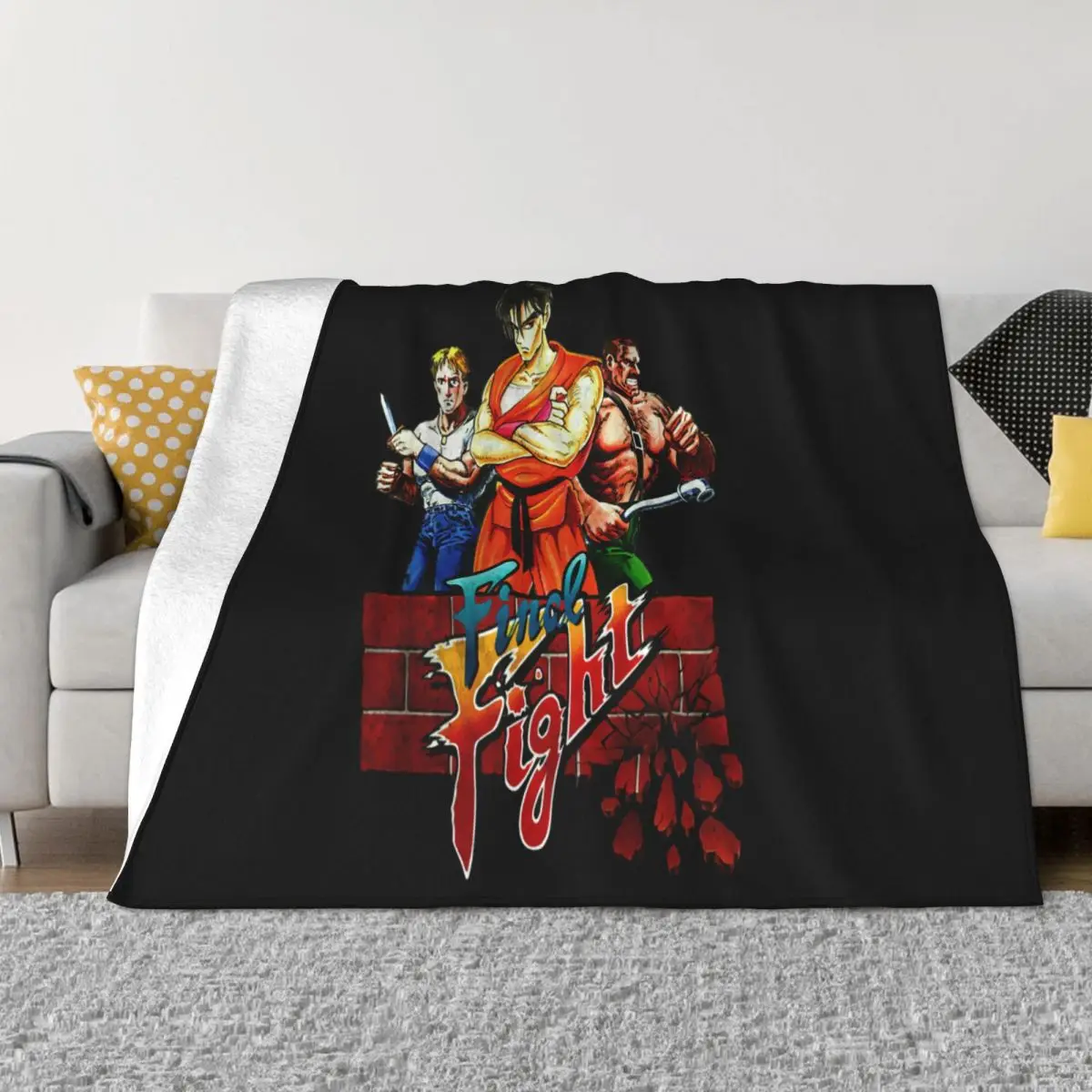 Final Fight Licensed Video Game Gaming Classic Gamer Retro New Black Novelty Throw Blanket