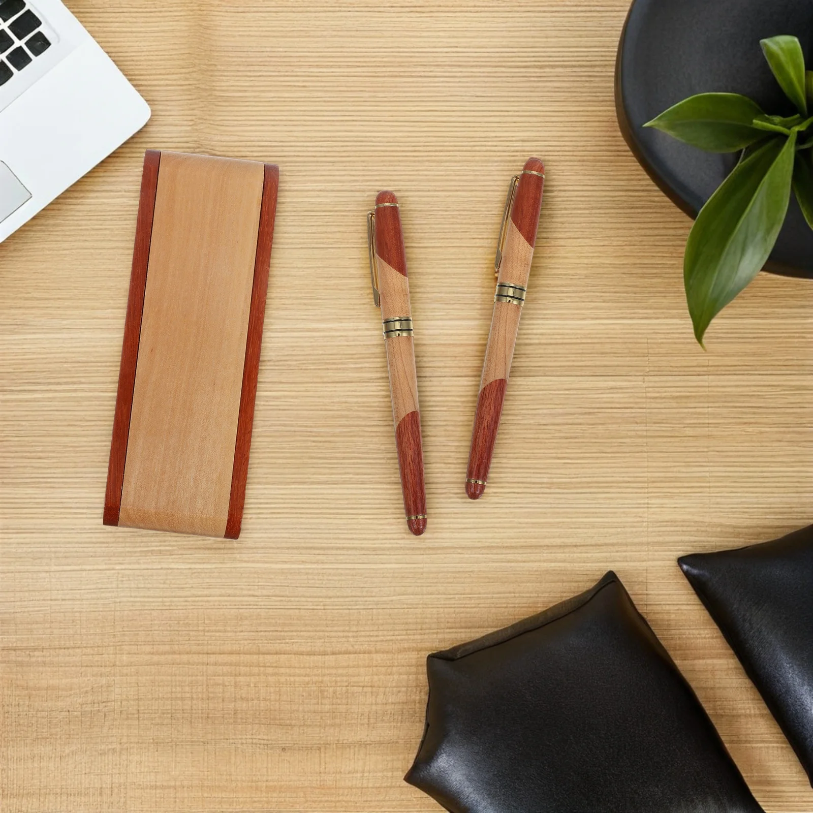 

Wooden Pen Set Rosewood Ballpoint Pens Smooth Writing Office Stationery Gift Fountain Pen For Birthday Christmas