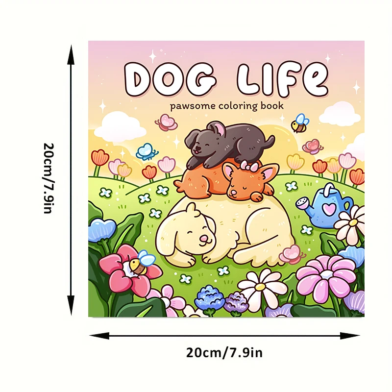 28 Pages Dog Style Coloring Book for Adult | Colouring Book, Drawing Supplies for Christmas, Thanksgiving