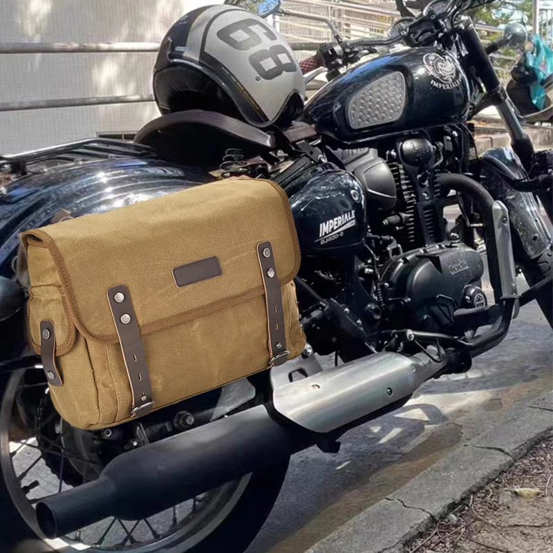 Bolsas Vintage para motocicleta, bolsa impermeable de gran capacidad para montar, bolsa de herramientas de viaje, alforja para Harley BMW Kawasaki Honda