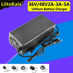 LiitoKala-범용 리튬 이온 배터리 팩 충전기, 48V/36V 13S/10S 2A/3A/5A, 42V/54.6V 5A AC DC 전원 공급 장치 어댑터