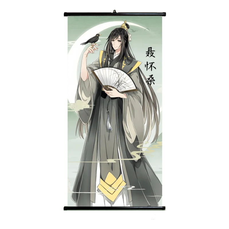 Anime Grandmaster of Demonic Cultivation Decorative Picture Cloth Cosplay Hang A  Poster Gift Solid Wood Hanging Shaft