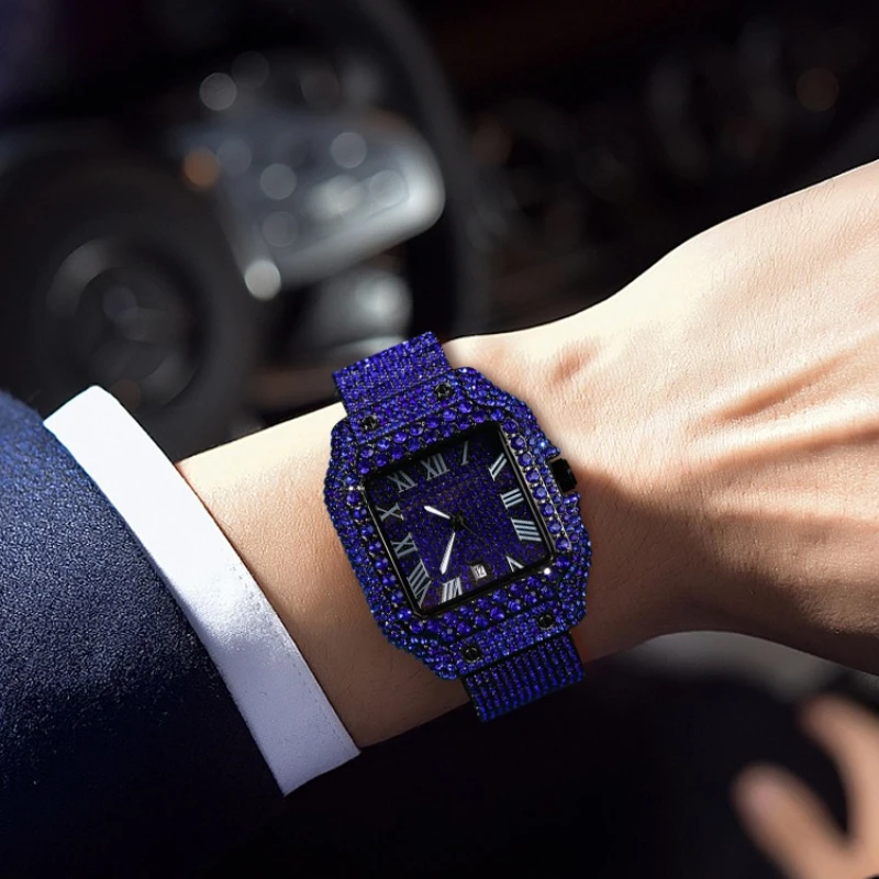 Men's Retro Diamond Watch | Multi functional | Stainless Steel Diamond Strap