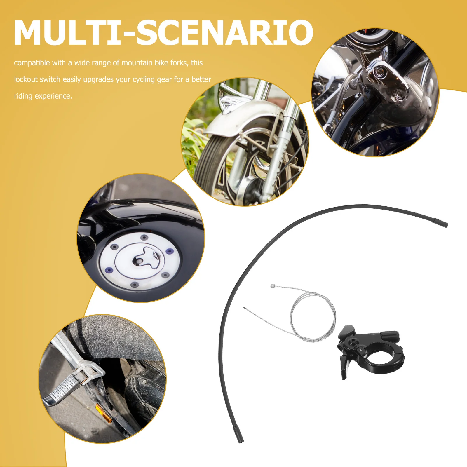 1Set High-Performance Front Fork Remote Lockout Lever for Mountain Bike Aluminum Alloy Wire Control System Cycling Handlebar