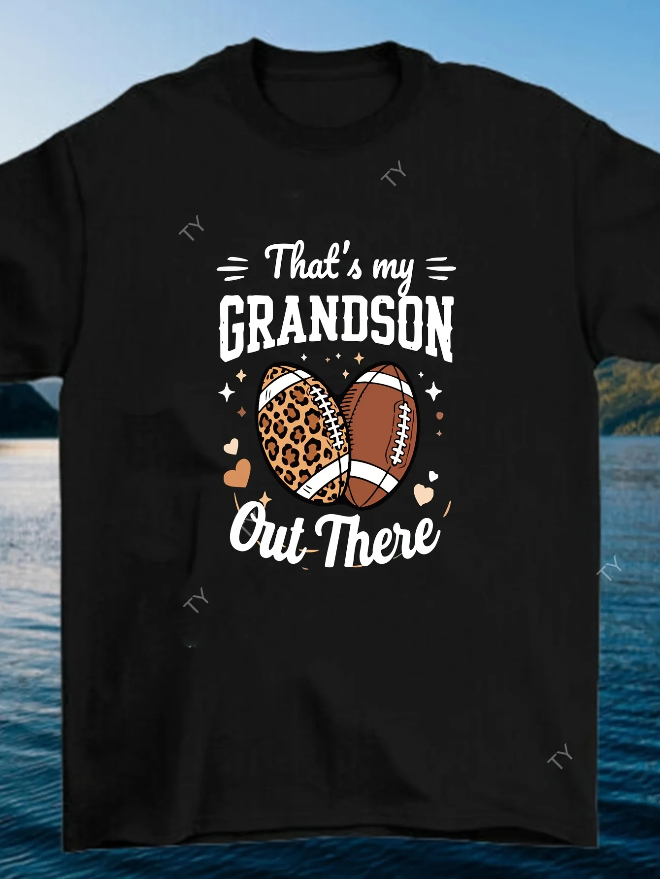 That's My Grandson Out There Funny Football Grandma T-Shirt