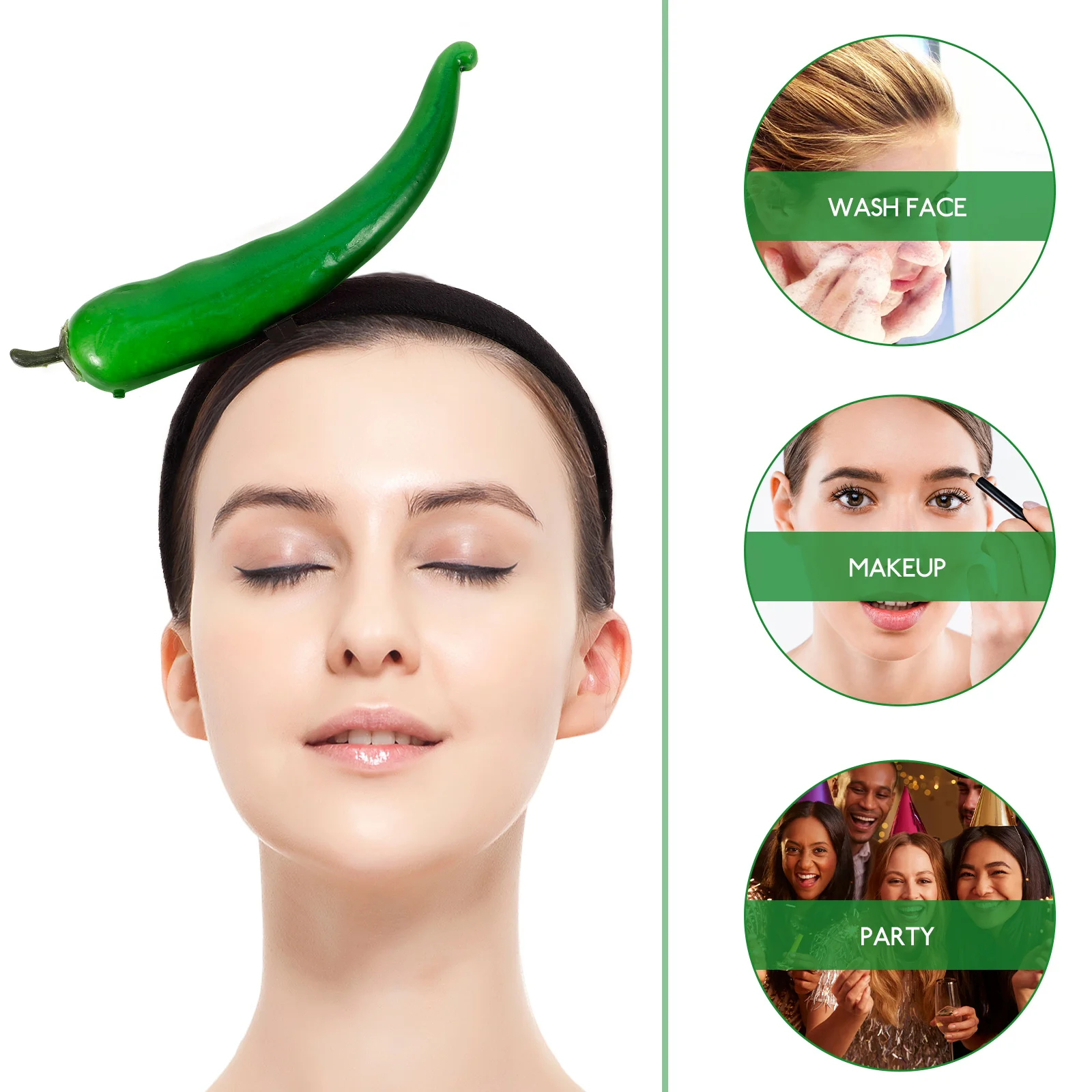 

Chili Hair Hoop Comfortable Women Headband Party Accessory Cute Headdress For Washing Face Makeup Cosplay