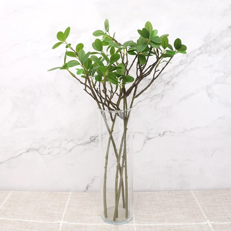 Artificial Tree Branch for Home Decor Latex Green Artificial Small Leaf Fake Plant Jungle Party Photography Accessory Decoration