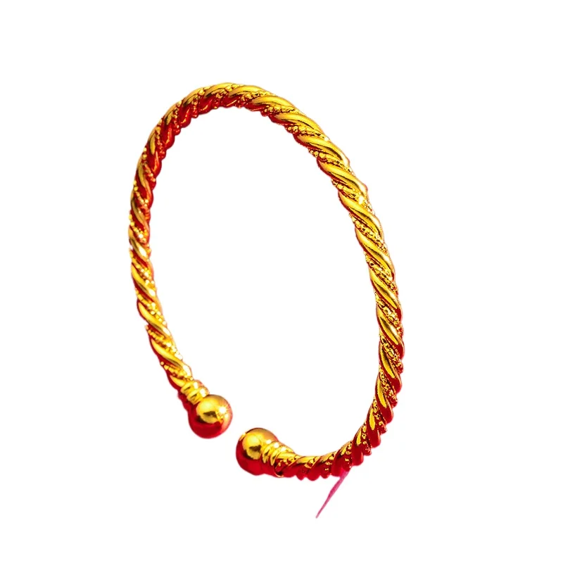 

Twist bracelet women's, yellow gold adjustable push-pull bracelet