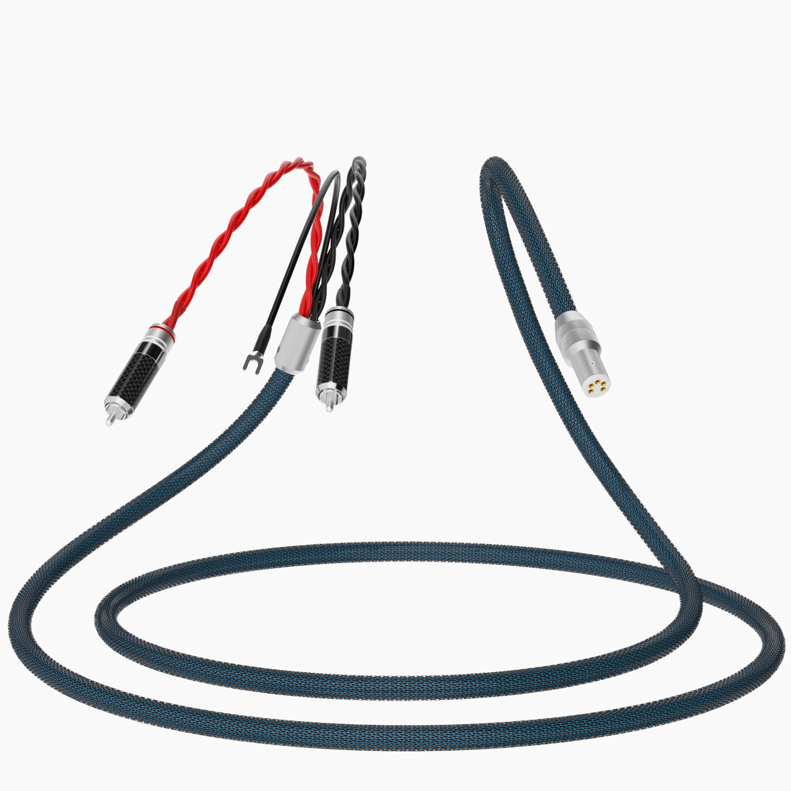 Monosaudio TA205 Tonarm Cable 5 Pin DIN to RCA Phono Turntables Analog Audio Cable 99.998% Oxygen-Free Copper Silver Plated