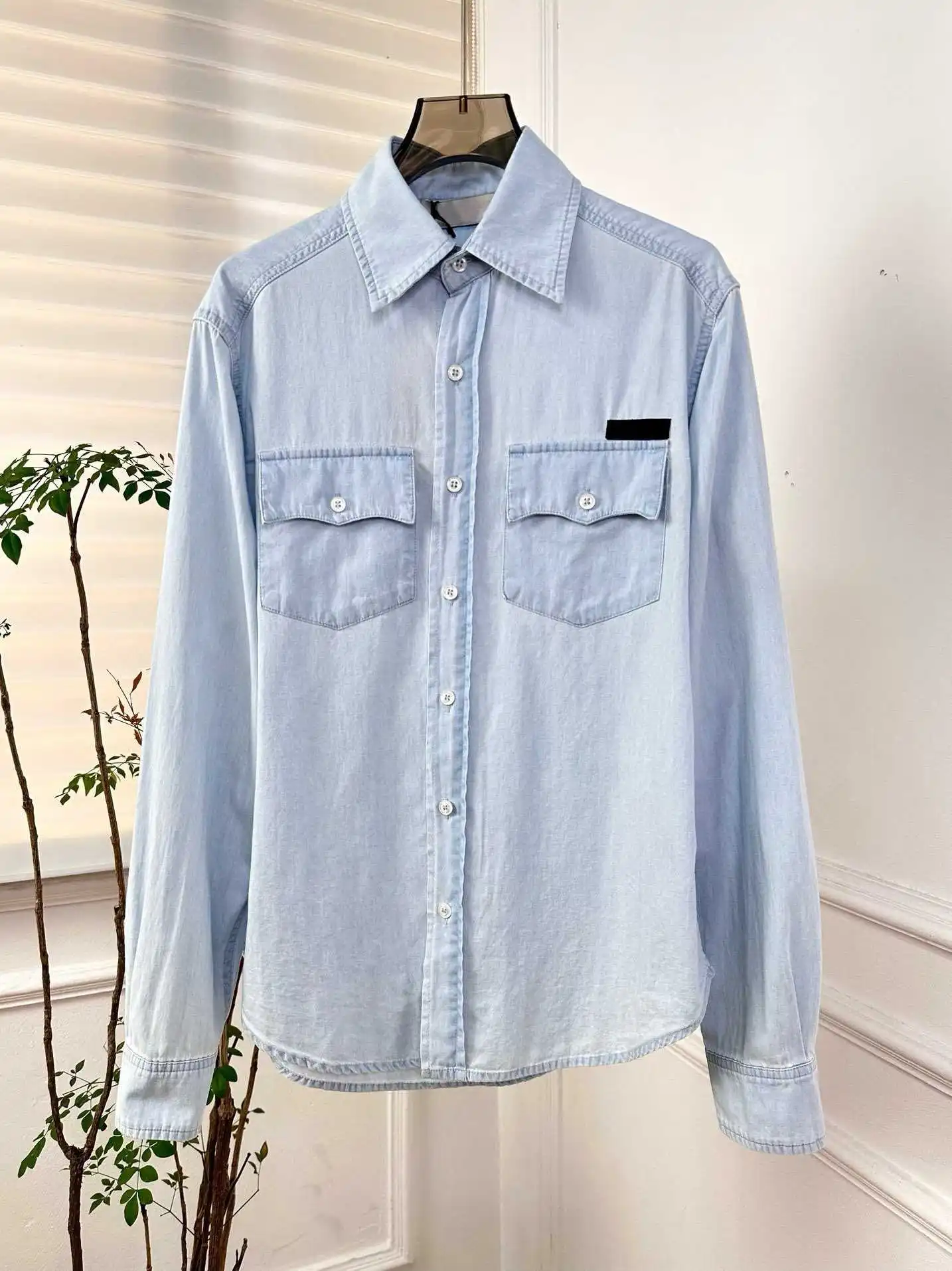 2024 early autumn new cotton shirt denim blue women\'s shirt