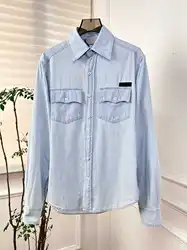 2024 early autumn new cotton shirt denim blue women's shirt