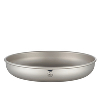 Keith Ultralight Titanium Plate, Saucer Fruit Dish, Outdoor Travel Picnic Camping Tableware, Steamed Dish Fruit Tray 450ml