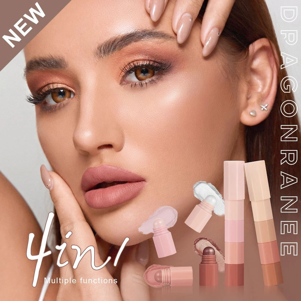 4 cores/conjunto lápis de sombra à prova dwaterproof água sem manchas iluminador vara perolado fosco bicho da seda preguiçoso maquiagem sombra de olho