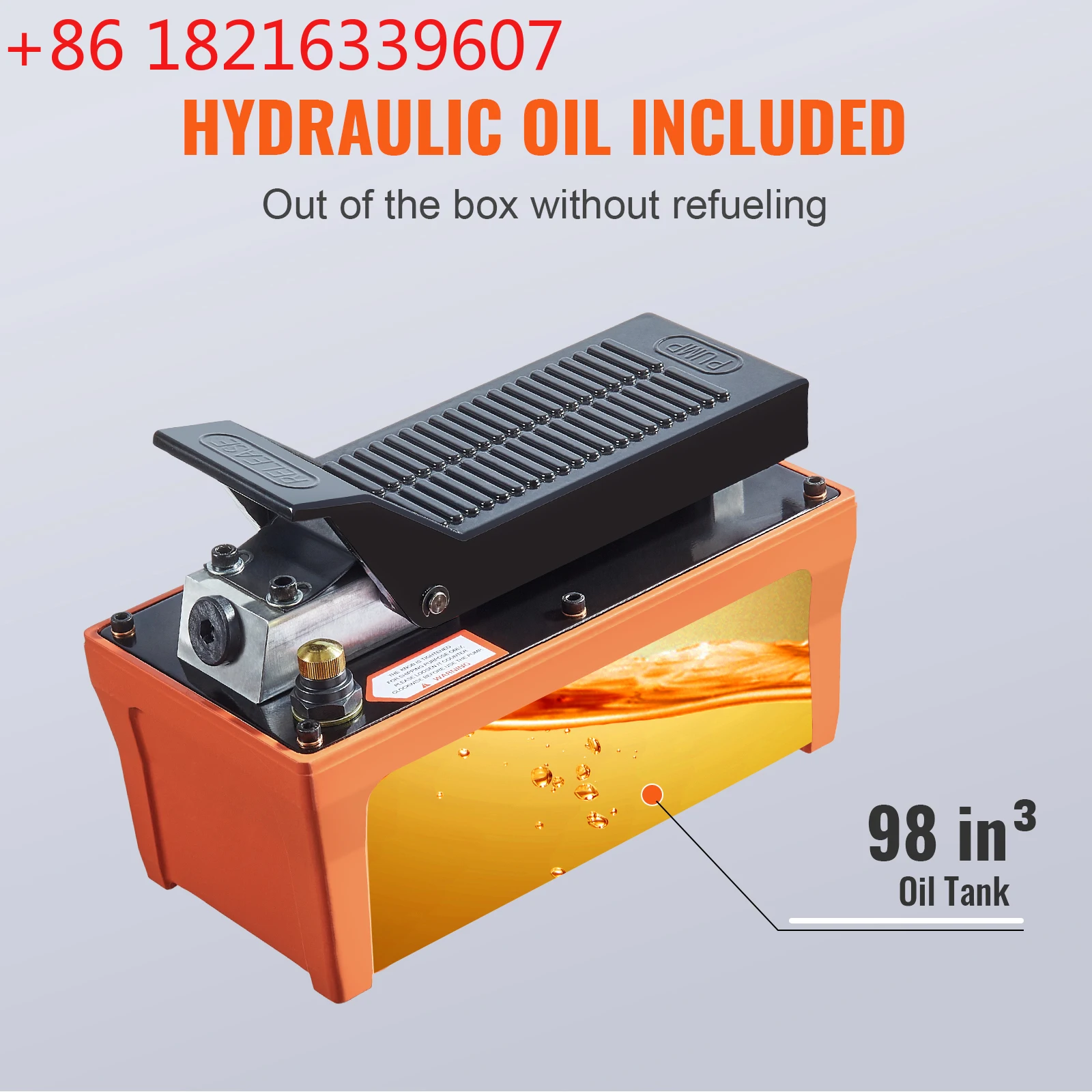 TAO  Air Hydraulic Pump 10,000 PSI 1/2 Gal Reservoir Foot Actuated Air Treadle for Auto Body Frame Machines and Pulling Post