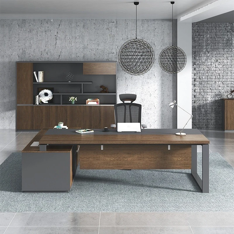 Gerente classe mesa de classe média moderna simples moda única mesa supervisor chefe mesa e cadeira combinação