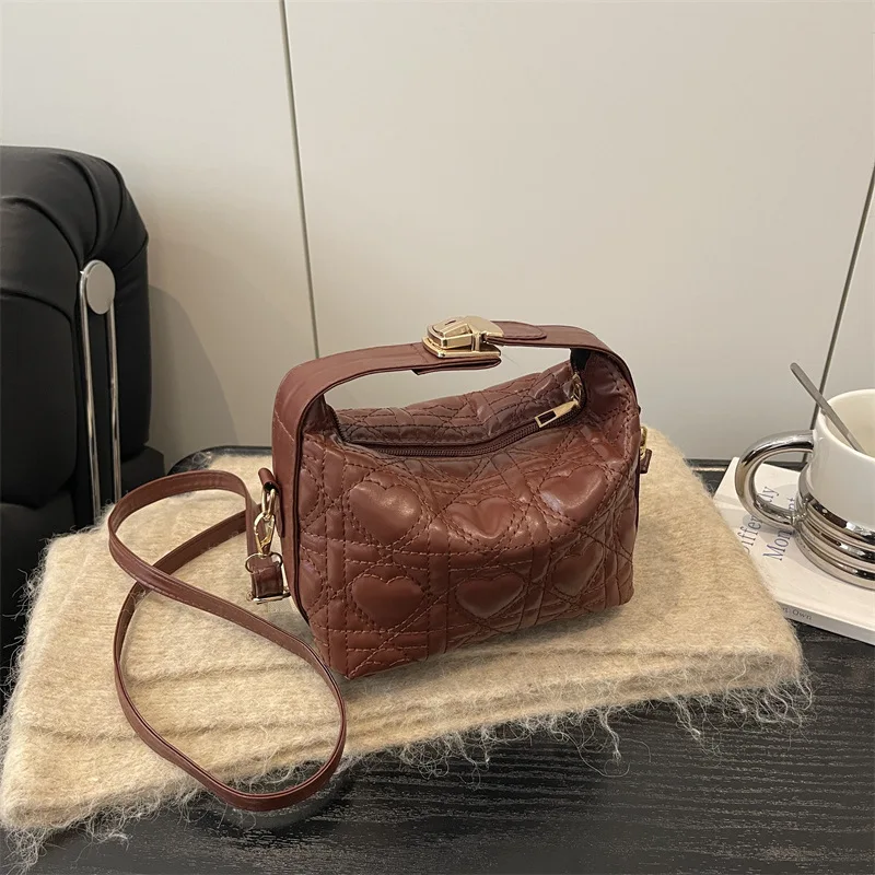 

2025 New Quilted Shoulder Bag for Women, Genuine Leather Multi-way Crossbody Purse, Vintage Chic Large Capacity Tote for Work