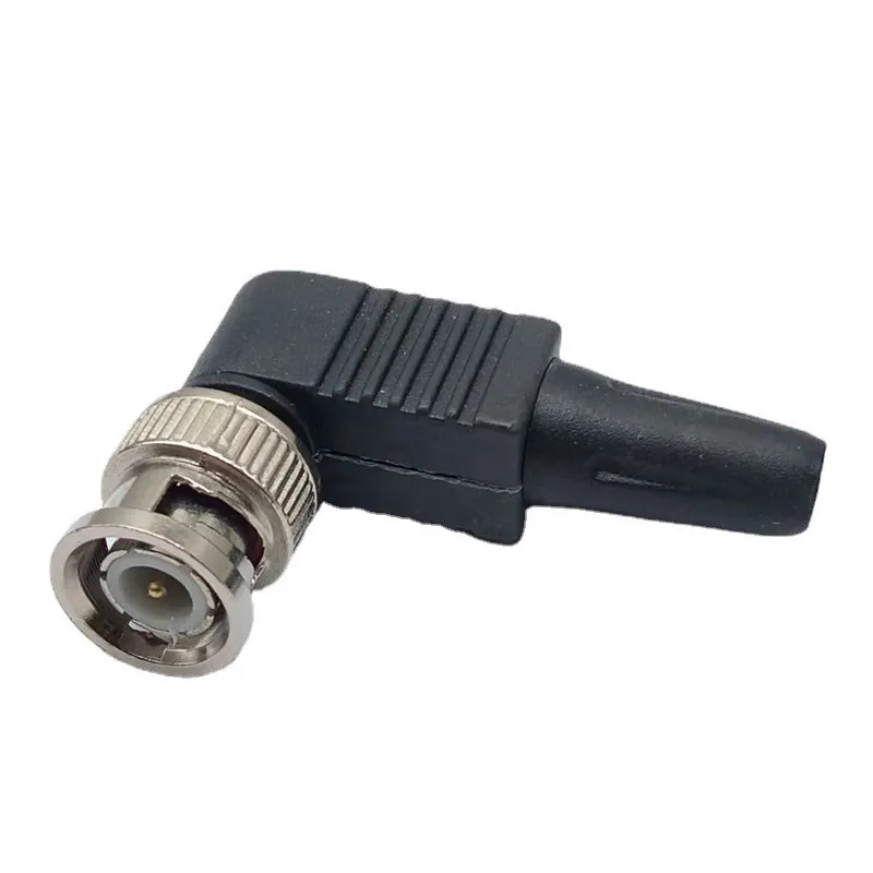 2/5/10pcs BNC Male Connector Bending Angle Plug Adapter Twist-on Coaxial Cable for CCTV Camera Surveillance Video Audio C5