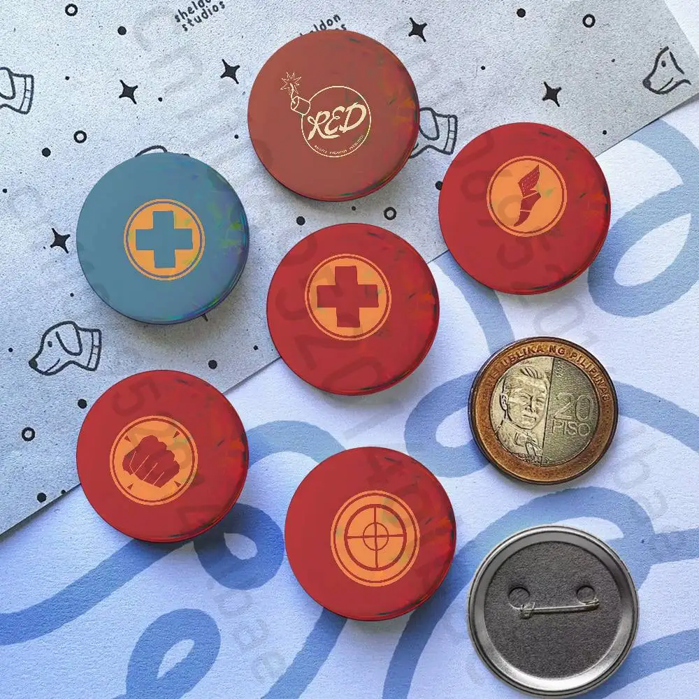 

Game-T-tF2 58mm Badge Brooches on Backpack Clothes Handmade Round Enamel Pins for Jewelry