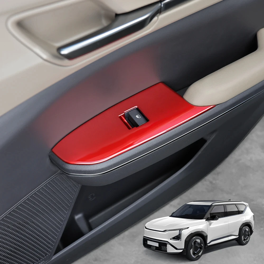 

4PC For Kia EV5 2024 2026 Left-hand Drive ABS Material Window Switch Button Cover Door Panel Trim Interior Decor Car Accessories