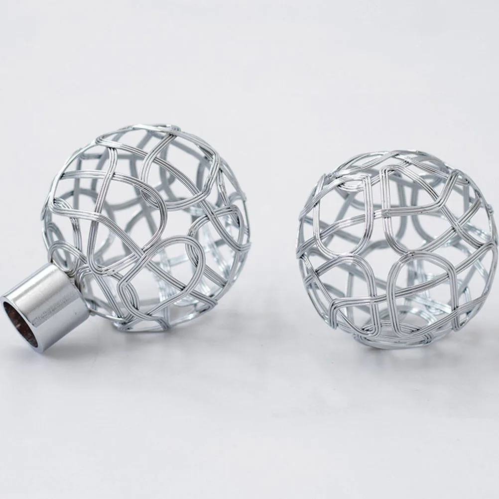 

2pcs Decorative Curtain Rod Ends White Iron Roman Rod For Home Window Decoration Creative Curtain Accessory Home Decor Supply