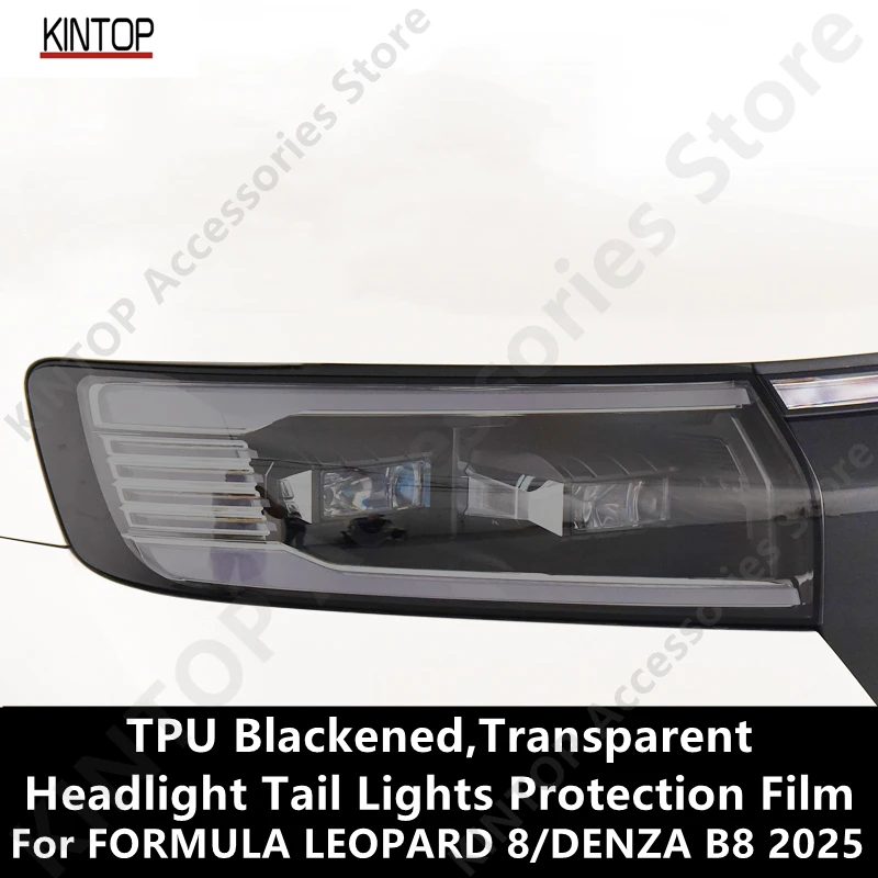 For FORMULA LEOPARD 8/DENZA B8 2025 Blackened,Transparent Lights Protective Film,Protection Modification Accessories Refit