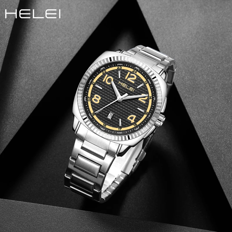 HELEI promotional model modern simple helmsman series multi-function quartz movement 2024 men's quartz watches men's watches
