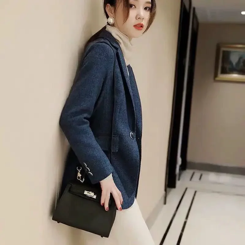 Design Sense Niche Slim Casual High-end Suit Women's Trend Spring and Autumn New Collection Waist Style Suit Jacket