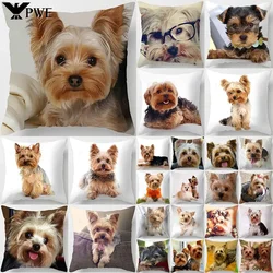 1PC Cute Dog Yorkie BICHON Dog Yorkshire Decor Print Pillow Case Bedroom Sofa Waist Cushions Cover Car Decoration Cushion Cover