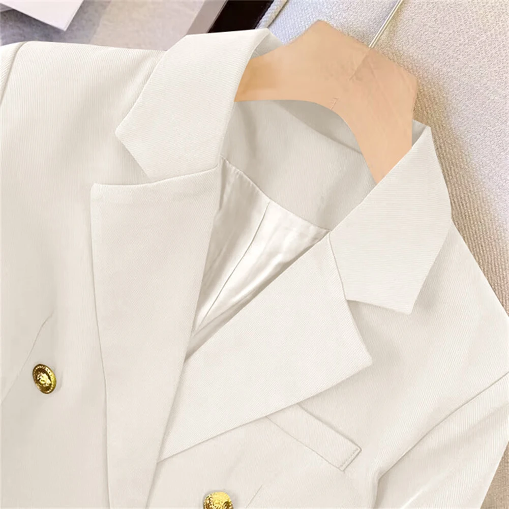 Giacca casual in tinta unita a maniche lunghe Giacca elegante da abito Giacca ampia a maniche lunghe Tessuto leggermente elasticizzato Lunghezza abbigliamento regolare