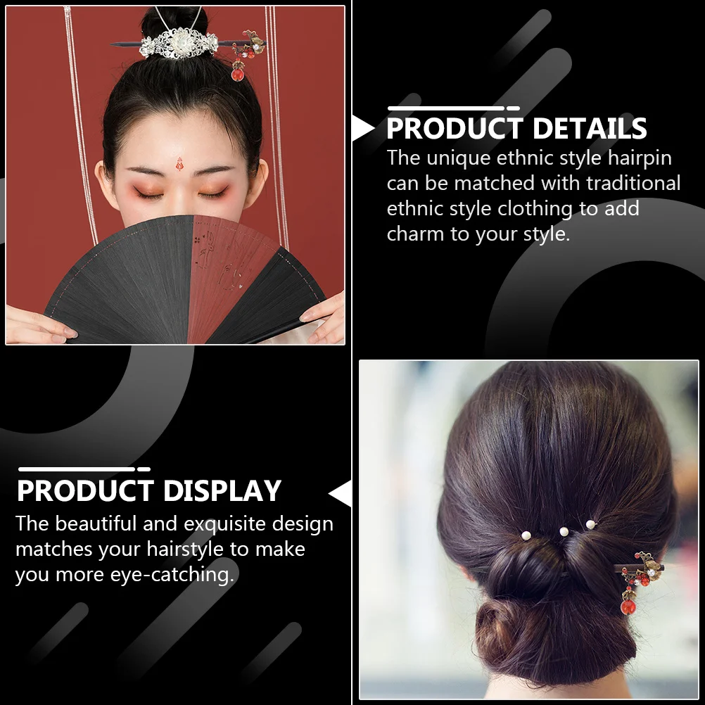 

2 шт., бронзовая заколка для волос с кисточкой, цветок, заколка для волос в стиле ретро, держатель для булочки, элегантный женский аксессуар, головной убор в стиле ретро