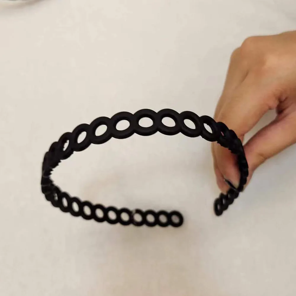 New Fashion Rubber Paint Round Hole Plastic Hair Accessories Face Wash Girl Ladies Simple Frosted Headband Wholesale