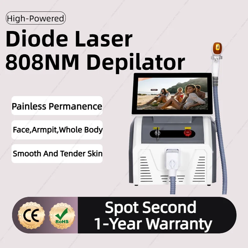 

Portable Ice Handle Diode Laser Permanent Hair Removal Facial Armpit 808 755 1064 Cooling System Filter 4000W High Power Beauty