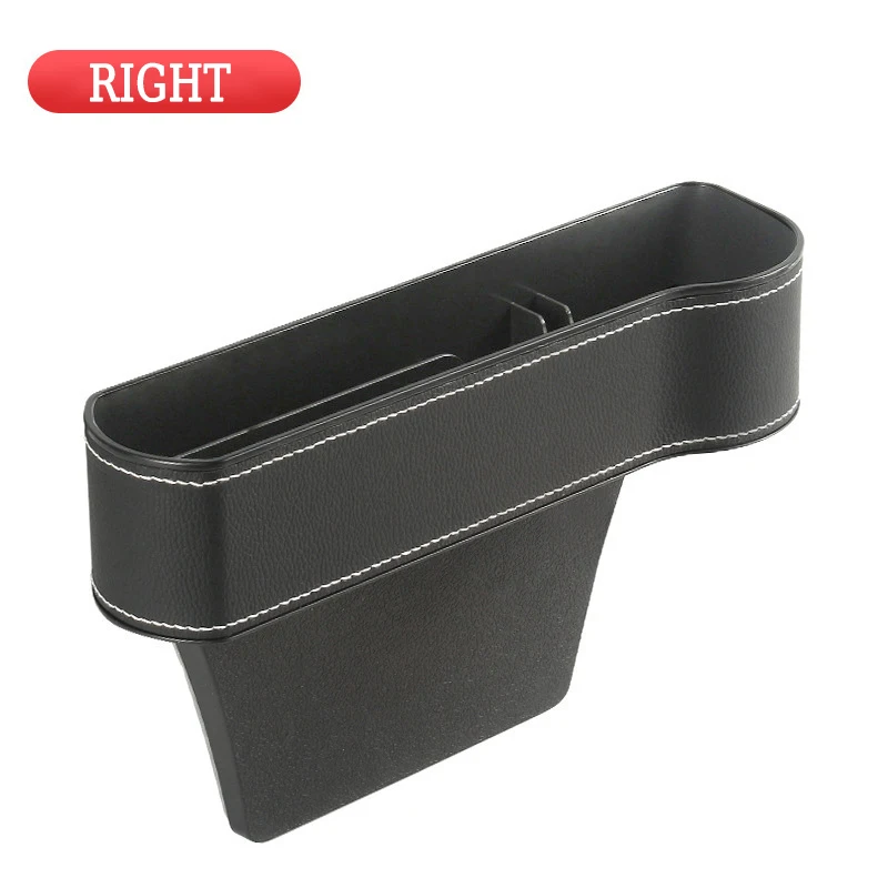 1Pc Leather Car Seat Gap Storage Box Phone Keys Organizer Auto