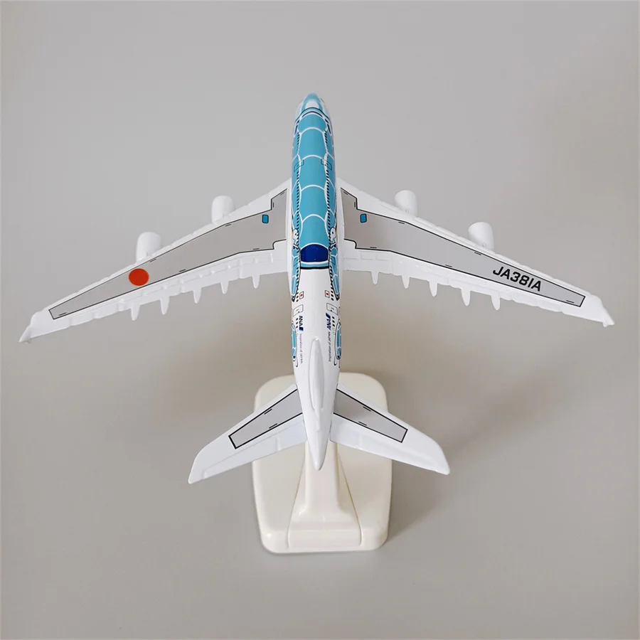 Avion japonais en alliage métallique, 16cm, modèle réduit de la série Cartoon Sea Turtle Airlines, moulé sous pression, lavable, échelle 1/500, Air ANA, Airbus A380